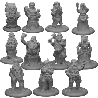 Miniaturas Anoes Aldeões Rpg Compatível D&d Dnd Tabuleiro