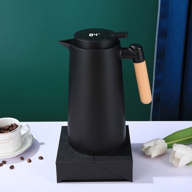 Garrafa Térmica 1 Litro Com Termômetro Led Para Chás / Café Design Moderno JORGE