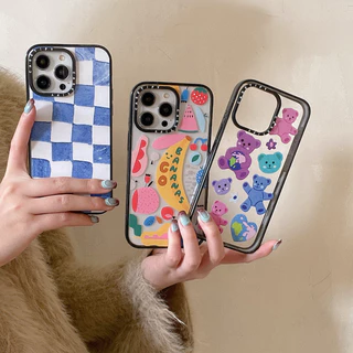 Urso Frutas Xadrez Impacto 2.0 Casetify Caso De Telefone Para iPhone 16 15 14 13 12 11 Pro Max Plus , Duro Claro