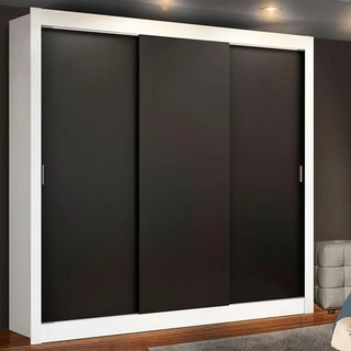 Guarda Roupa Casal Madesa Lyon Plus 3 Portas de Correr 4 Gavetas em Oferta na Shopee