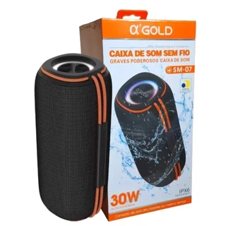 Caixa de som Bluetooth Resistente a Água com Alto Falante Duplo 30W e Luz RGB A