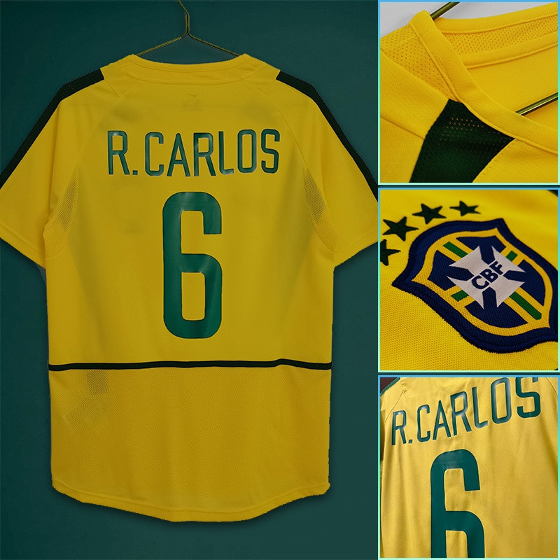 2002 Copa do Mundo Brasil Retro Jersey No. 9 RONALDO Retro Futebol Jersey RONALDINHO Retro Jersey Personalização.