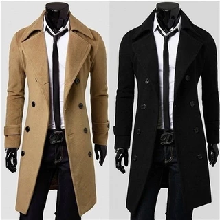2022 Novo Casual Manga Longa Cor Sólida Masculino Casaco de Inverno Moda Botões Bolsos Longos Homens Jaqueta Quente Homem Vintage Outono Inverno Manga Longa Sobretudo Solto