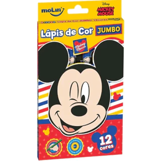 LAPIS COR JUMBO MICKEY C/12   MOLIN   22645 em Oferta na Shopee