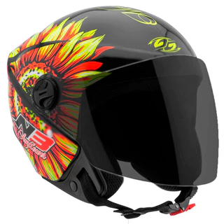 Capacete Moto Aberto New Liberty 3 Sunflower Brilhante Pro Tork Amarelo/Laranja Tam 58 Viseira Fumê