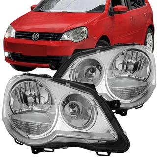 Par Farol Mascara Cromado Polo Sportline 2007 2008 2009 2010 2011 2012 13 2014