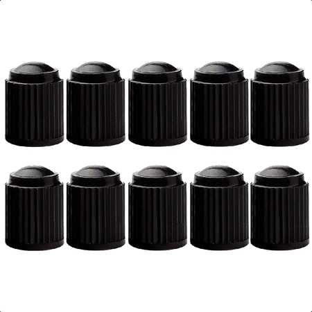 Kit 10 Tampa Tampinha Preta Para Válvula Bico Pneu Carro Moto Bike Bicicleta Plástico