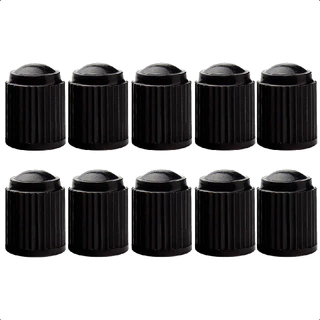 Kit 10 Tampa Tampinha Preta Para Válvula Bico Pneu Carro Moto Bike Bicicleta Plástico em Oferta na Shopee
