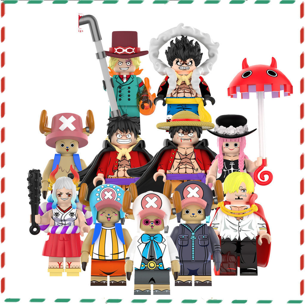 Brinquedos Educativos Para Crianças Pequeno Brinquedo De Construção Luffy anime One Piece minifigure Modelo