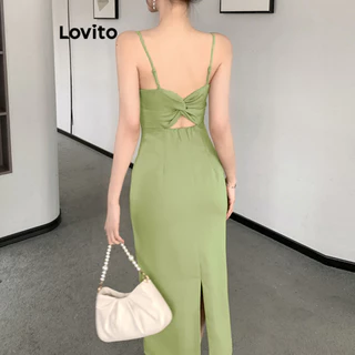 Lovito Vestido Sexy Liso Sem Costas Para Mulheres LNE48446