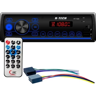 Auto Rádio Mp3 Bluetooth USB Charger AUX RCA Controle Remoto Universal Pendrive Visor Led