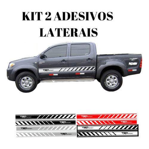 Adesivo Caminhonete Hilux Toyota Em Vinil Faixas Laterais | Shopee Brasil
