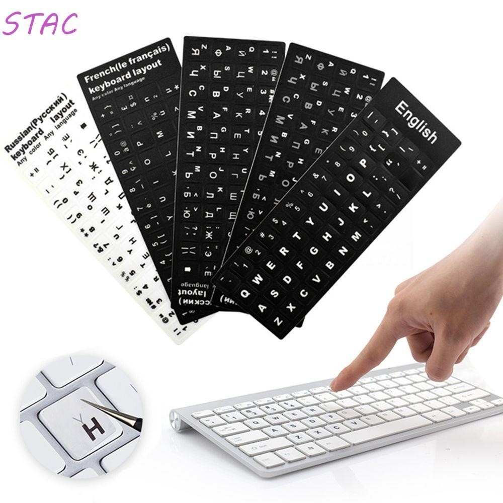 STAC Autocolantes De Teclado Sem Desbotamento Não Inglês Russo Laptop PC Espanhol Layout Do Alfabeto