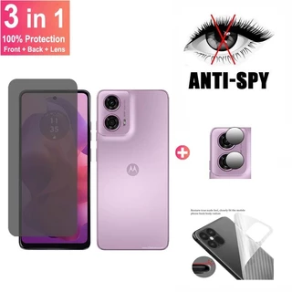 Vidro Protetor De Tela Anti-Espionagem Para Proteção De Privacidade Motorola G24 Moto G24 G04 G04s G34 G73 G84 G14 G54 G24 Potência Com Filme Bakc E Lente De Câmera