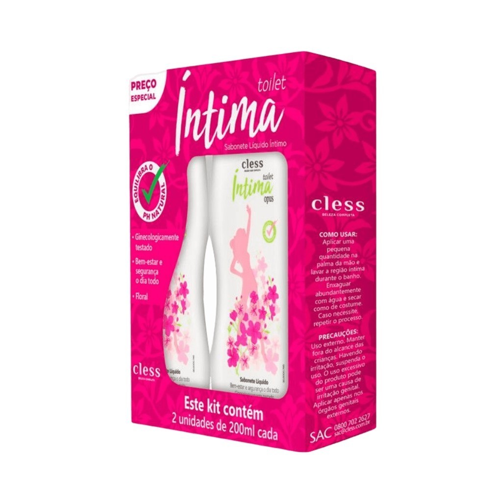 CLESS KIT SABONETE LIQUIDO INTIMA TOILET | Shopee Brasil