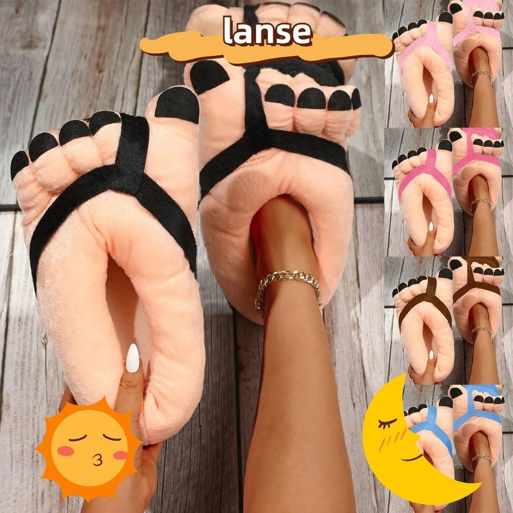 LANSEL Chinelos Engraçados , Sapatos De Algodão Para Os Pés Grandes Inverno Criativos E Suaves Cartoon Home
