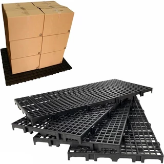 Kit 6 Estrado Piso Pallet Plástico Resistente Preto 25x50