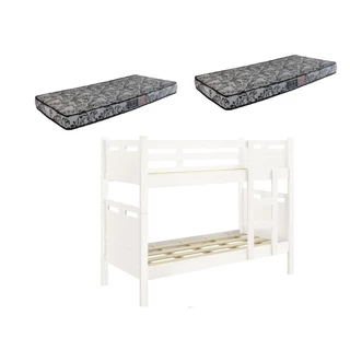 Beliche Fênix Jaspe Branco Versátil Vira 2 Camas 100% MDF + 2 Colchão Solteiro D23 - Branco em Oferta na Shopee