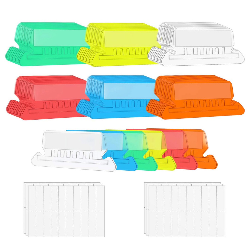Filing System Labels 120pcs Tab Label Holder Folders with Color Inserts ...