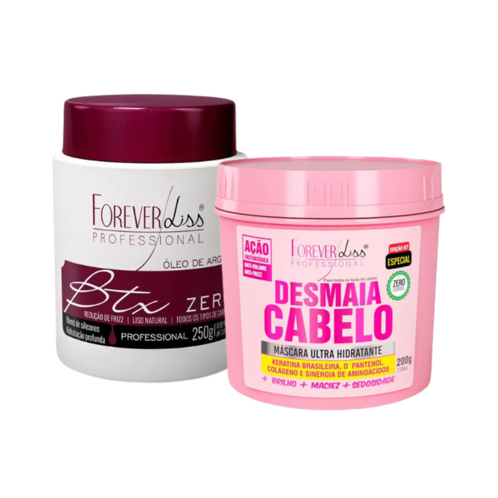 Máscara Desmaia Cabelo Forever Liss 200g Botox Capilar Argan Oil Zero