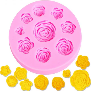 Molde De Silicone Rosas Pasta Americana Confeitaria Biscuit