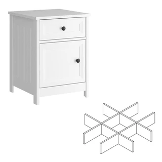 Mesa de Cabeceira Ditália 1Gv 1Pt com divisor DM-114 Branco