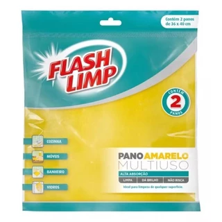 Pano Limpeza Multiuso Amarelo 2pç Flash Limp