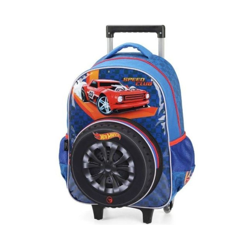 Mochila Rodinhas Hot Wheels Carros Roda 3D Luxcel Original | Shopee Brasil