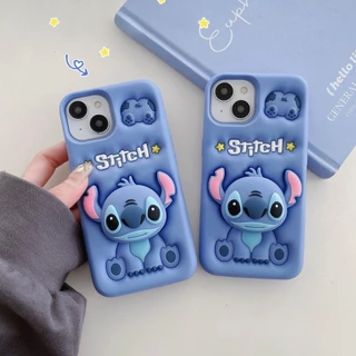 Capinha iphone 11/12/13/14/15 Pro max Capa Telefone De Silicone Macia À Prova De Explosão Desenho Animado Disney Monster Stitch Phone Case Cartoon Silicone 3D Case protetor À Prova De Choque Capinha