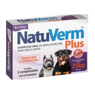 Vermífugo Para Cães De Grande Porte Natu Verm Plus Giardia 25kg