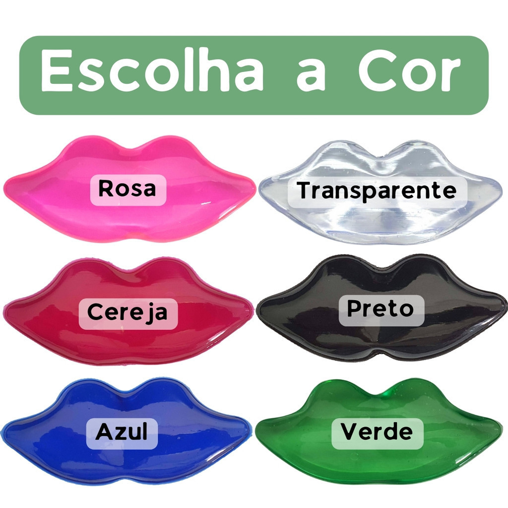 Kit 10 Gelos Formato Boca Bolsa Gel Sachet Reutilizável Estética 11,00 x 4,50cm