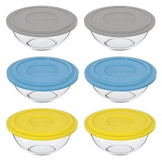Tigela Marinex Plus 1,5L Média 30633 com Tampa| Cores Sortidas - Embalagem com 6 Peças em Oferta na Shopee