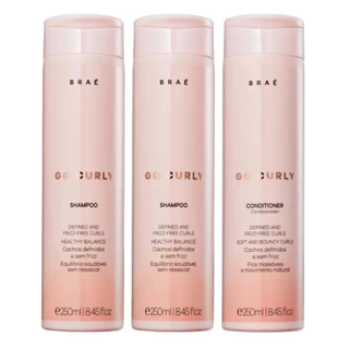 Kit Braé Go Curly 2x Shampoo 250ml, Condicionador 250ML