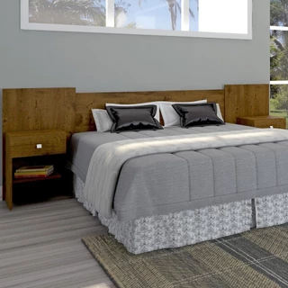 CABECEIRA de casal com Mesa de cabeceira BELGIC 2 Gavetas