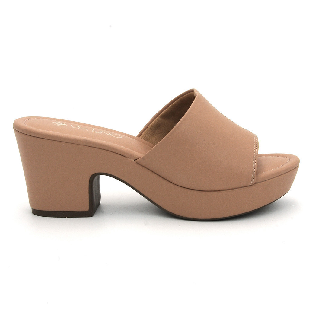 Tamanco Via Uno 821003 Salto Medio Meia Pata Casual Feminina
