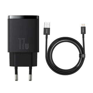 Carregador De Parede 17w Baseus 3x Usb com cabo 1m P/ iPhone 7 8 9 X XR 11 12 13 14