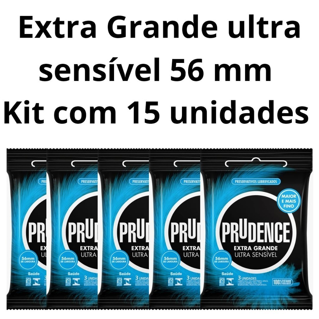 Kit 15 Preservativo camisinha Extra Grande Ultra Sensível 56 mm ...