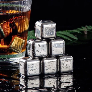 Gelo inox Bar Tool 304 Pedras De Whiskey De Aço Inoxidável, Refrigerantes Reutilizáveis Para Vodka Wine Beer Cooler
