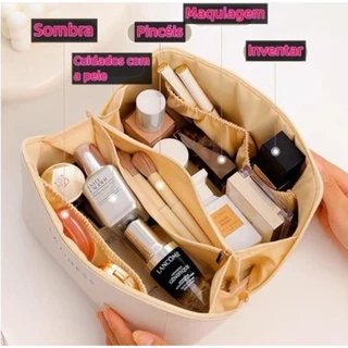 KIT 1/2 PCS Bolsa Necessaire Feminina para Maquiagem e Cosméticos Couro PU Maleta De Grande Capacidade Portátil Viagem Lançamento-GQ312-604-INLIS ANA