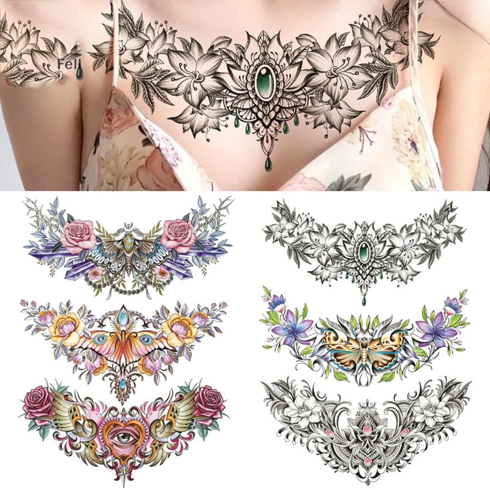 [Fel] Grande Peito Cintura Ombro Costas À Prova D'água Tatuagem ...