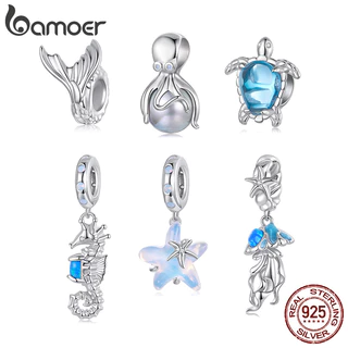 Bamoer 925 Prata Esterlina Charme Fantasia Azul Estrela Do Mar Verão Oceano Acessórios Pingente DIY Para Pulseira Presen em Oferta na Shopee