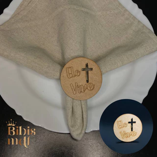 Anéis Porta Guardanapo de MDF - Ele Vive -  Páscoa (Kit com 6 unidades) em Oferta na Shopee