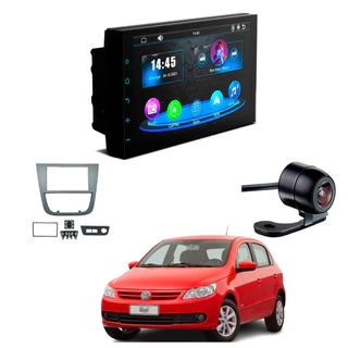 Central Multimídia MP5 CarPlay Moldura 2Din Gol G5 2008 à 2012 7 Polegadas + Câmera de Ré Borboleta