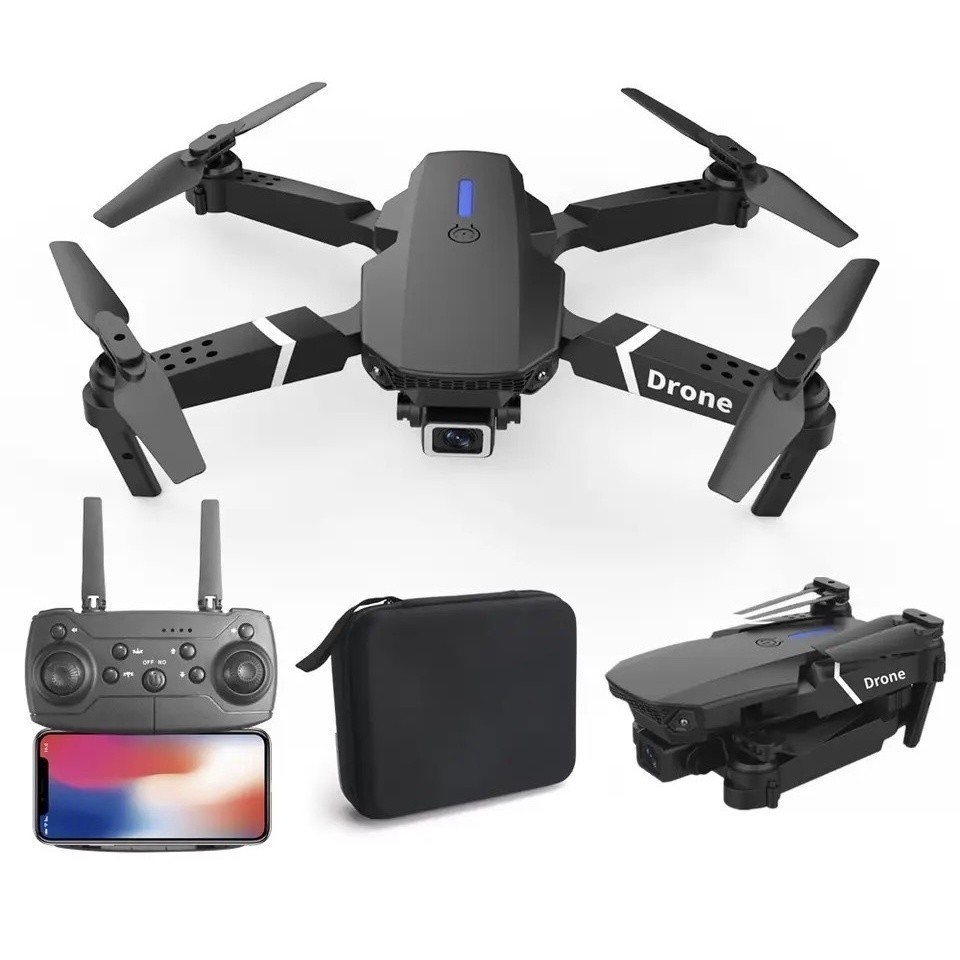 Mini Drone Iniciantes E88 Pro Camera 4k Com 1 Bateria Wi-fi Preto