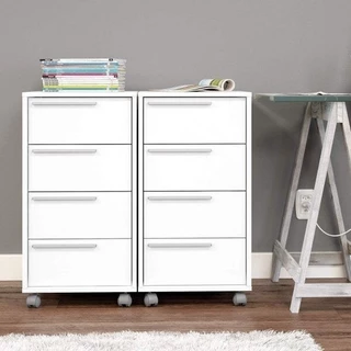 Conjunto 2 Gaveteiros com 4 Gavetas Maia Branco