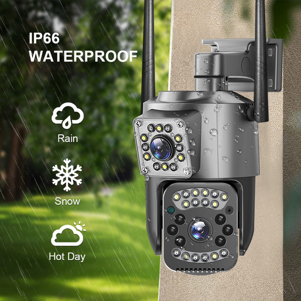 V380pro 8MP 4K Câmera CCTV PTZ De Segurança De Alarme De Movimento De Lente Dupla Para Ambientes Externos Rede Com Cartão TF De Áudio De Vigilância