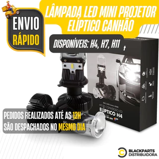 Kit Led H4 Mini Projetor Elíptico 6500k 36w Shock Light