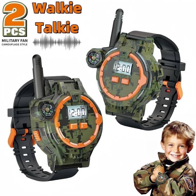 2PCS Walkie Talkies Recarregáveis Para Crianças , Rádio Walky Talky De Duas Vias Com Lanterna E Bússola , Alcance De Transmissão De 200 Metros , Saída