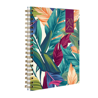 Agenda Planner Semanal 2025 Capa Dura Botanics Tropical Leaves