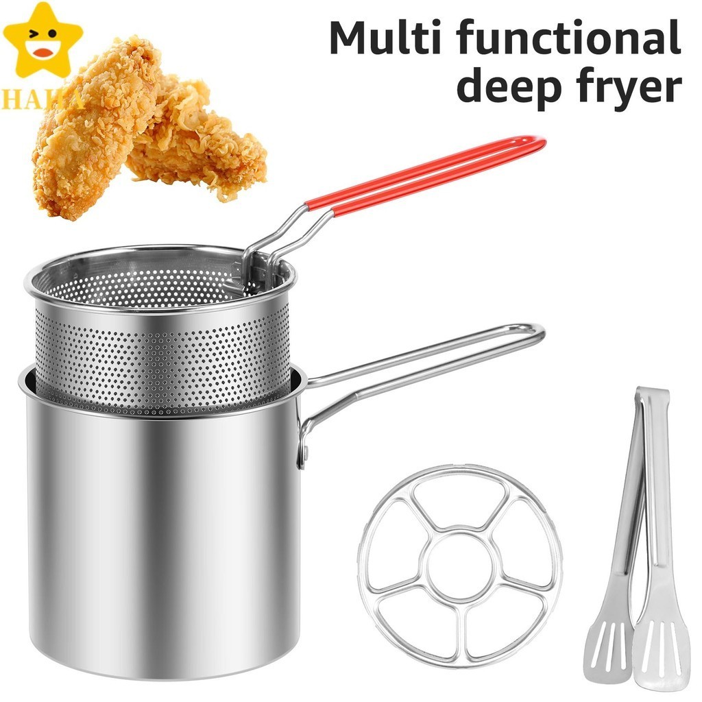 Fritadeira Profunda 304 De Aço Inoxidável Com Cesta Filtrante E Cabo Rebitado Mini A Óleo Multifuncional De Cozimento Ao Ar Livre SHOPSBC6192